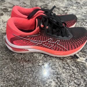 Asics Women's Black and Coral/Red FlyteFoam Running Shoes